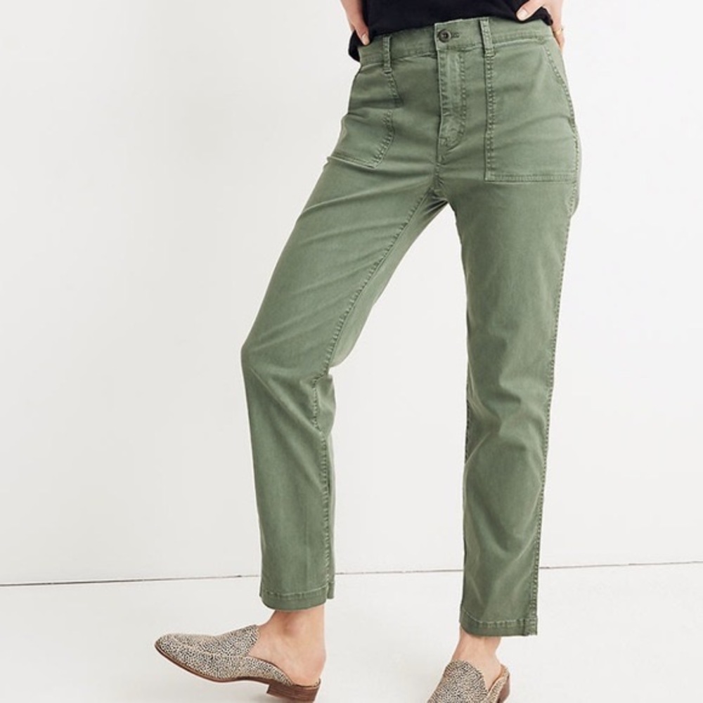 Madewell Stovepipe Fatigue Pants: TENCEL™ Lyocell Edition in green size 31